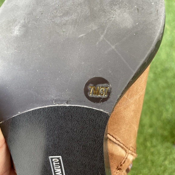 Vince Camuto Gravel Women’s Brown Leather Side Zip Heeled Ankle Boot Size 7 - Picture 9 of 16